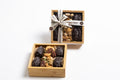 Assortment of 4 Chocolate-Covered Dates (2 Dark Chocolate 70.5% and 2 Caramel) and Mixed Nuts
