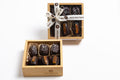 6 Chocolate-Coated Dates (3 Dark chocolate 70.5% with Orangette and 3 Dark chocolate 70.5% with Sea Salt), Filled with Peanut Butter