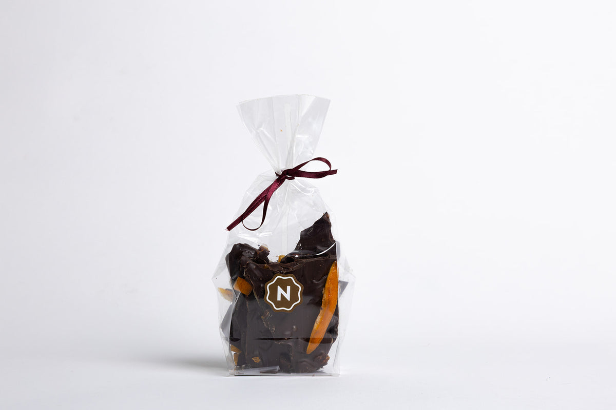70.5% Dark Chocolate Bark with Candied Orange Peel