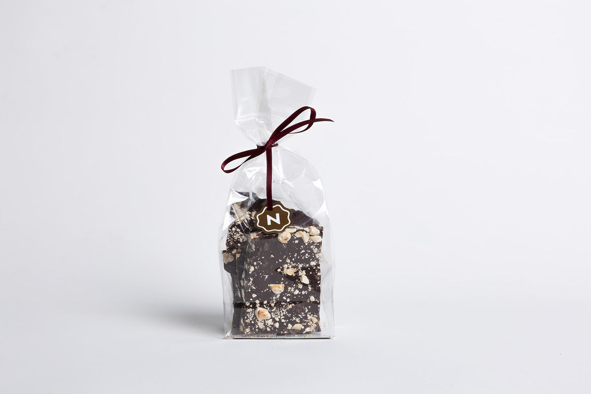 70.5% Dark Chocolate Bark with Dry-Roasted, Unsalted Hazelnuts