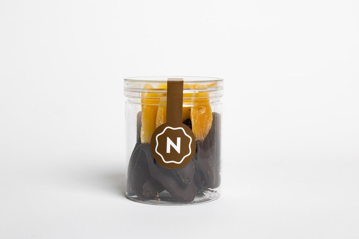 Dried Sliced Mangoes (Unsulfured) Dipped in 70.5% Dark Chocolate