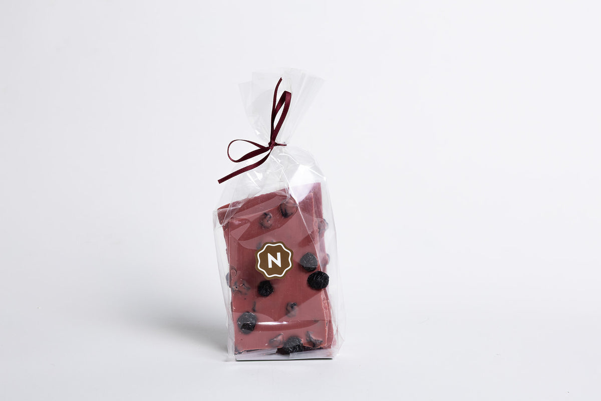 Ruby Chocolate Bark with Dried Blueberries